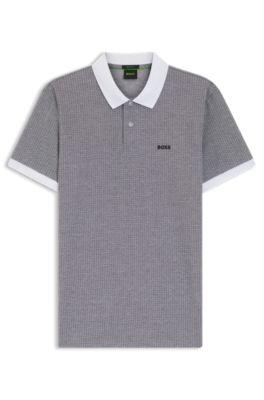 Dot-print polo shirt in cotton piqu&eacute; by HUGO BOSS