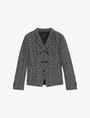 Double-Breasted Herringbone Cotton-Blend Blazer by HUGO BOSS