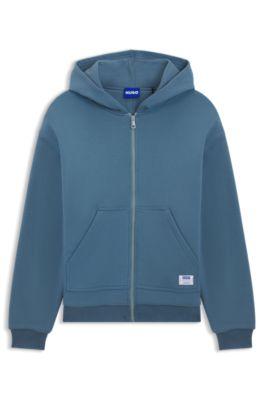 Double-layered zip-up hoodie in a cotton blend by HUGO BOSS
