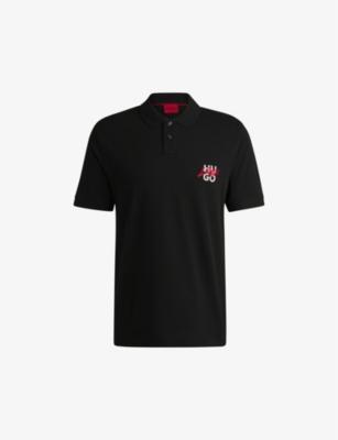 Double-logo cotton-piqué polo shirt by HUGO BOSS