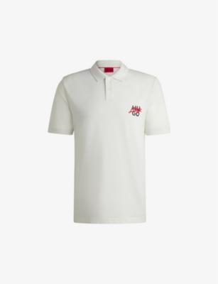 Double-logo cotton-piqué polo shirt by HUGO BOSS