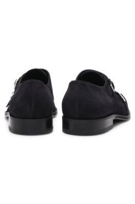 Double monk shoes in suede by HUGO BOSS