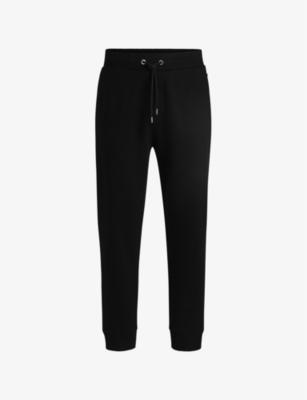 Drawstring-waist slim-fit tapered-leg cotton-jersey jogging bottoms by HUGO BOSS