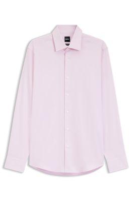 Easy-iron regular-fit shirt in stretch-cotton dobby by HUGO BOSS