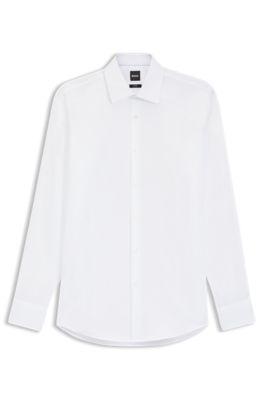 Easy-iron slim-fit shirt in cotton poplin by HUGO BOSS