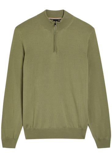Ebenji half-zip fine-knit polo jumper by HUGO BOSS Ebenji half-zip fine-knit polo jumper by HUGO BOSS