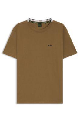 Embroidered-logo T-shirt in cotton piqu&eacute; by HUGO BOSS