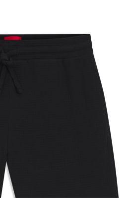 Embroidered-logo pyjama shorts in a cotton blend by HUGO BOSS