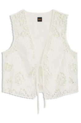 Embroidered waistcoat with tie closure by HUGO BOSS