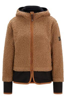 Equestrian mixed-material jacket in teddy fabric by HUGO BOSS