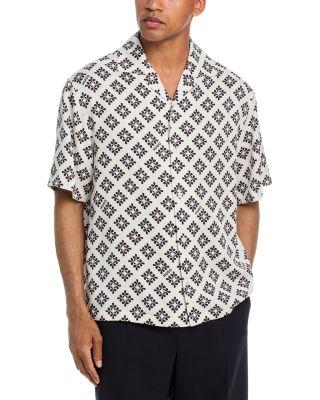 Espino Oversized Fit Diamond Pattern Shirt by HUGO BOSS