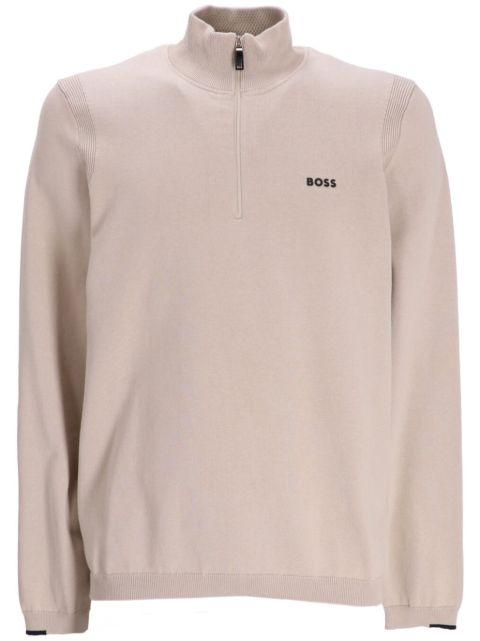 Ever-X_QZ SWEATER "BEIGE" by HUGO BOSS