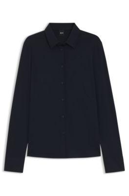 Extra-slim-fit blouse in cotton jersey by HUGO BOSS