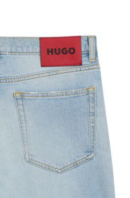 Extra-slim-fit jeans in bright-blue stretch denim by HUGO BOSS