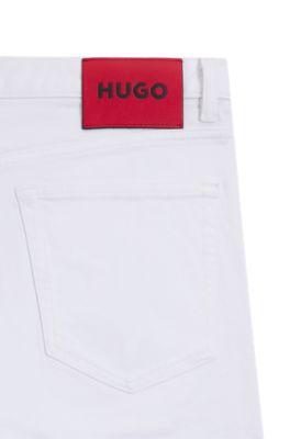 Extra-slim-fit jeans in white comfort-stretch denim by HUGO BOSS