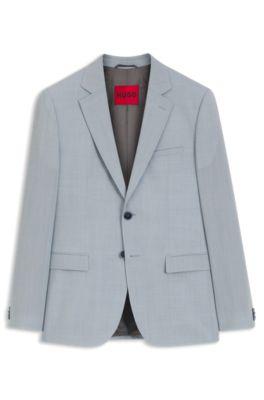 Extra-slim-fit suit jacket in wool-blend poplin by HUGO BOSS