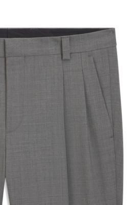 Extra-slim-fit trousers in virgin-wool dobby by HUGO BOSS