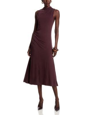 Eylai Gathered Mock Neck Midi Dress - Exclusive by HUGO BOSS
