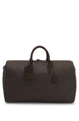 Fabric holdall with leather trims by HUGO BOSS