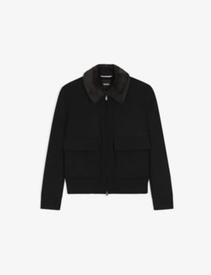 Faux-Fur-Collar Wool and Cashmere Coat by HUGO BOSS