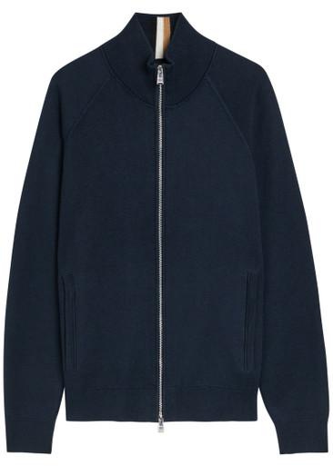 Fine-knit cotton and wool-blend cardigan by HUGO BOSS