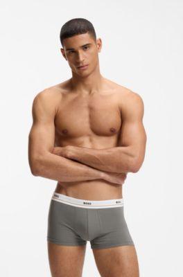 Five-pack of stretch-cotton trunks with logo waistbands by HUGO BOSS
