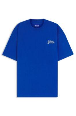 Flag-logo T-shirt in cotton jersey by HUGO BOSS