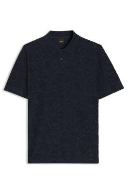 Floral-jacquard polo shirt in a cotton blend by HUGO BOSS
