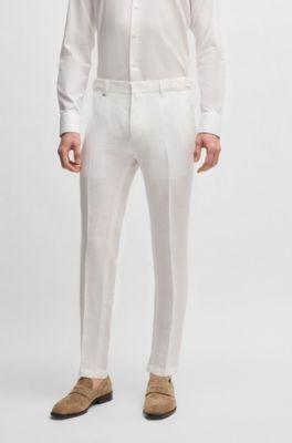 Formal trousers in linen canvas by HUGO BOSS