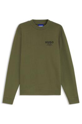 French-terry cotton sweatshirt with bold logo print by HUGO BOSS