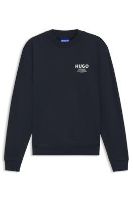 French-terry cotton sweatshirt with bold logo print by HUGO BOSS