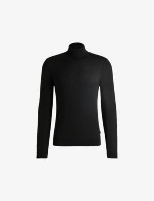 Funnel-neck regular-fit wool-knit jumper by HUGO BOSS