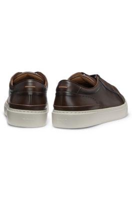 Gary sneakers in brushed leather with elastic laces by HUGO BOSS