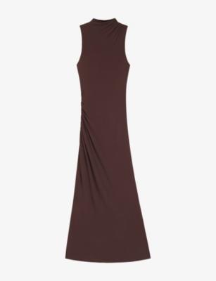 Gathered-Detail Slim-Fit Jersey Maxi Dress by HUGO BOSS