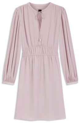 Gathered-detail mini dress in crinkle satin by undefined