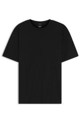 Geometric-jacquard T-shirt in cotton by HUGO BOSS