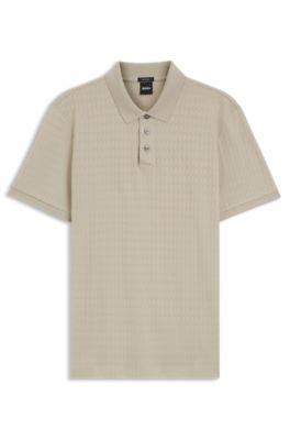 Geometric-jacquard polo shirt in cotton by HUGO BOSS