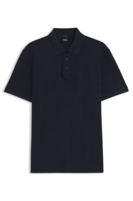 Geometric-jacquard polo shirt in cotton by HUGO BOSS