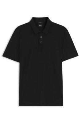 Geometric-jacquard polo shirt in cotton by HUGO BOSS