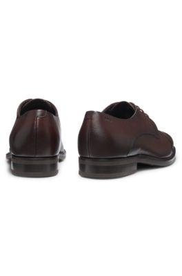 Grained-leather Derby shoes with cap toe by HUGO BOSS Grained-leather Derby shoes with cap toe by HUGO BOSS