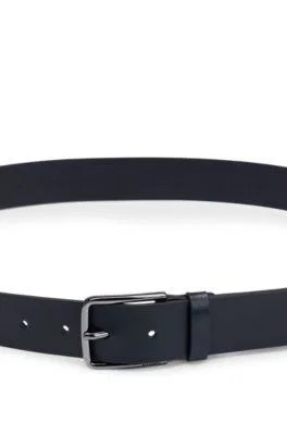 Grained leather belt with red stitching by HUGO BOSS
