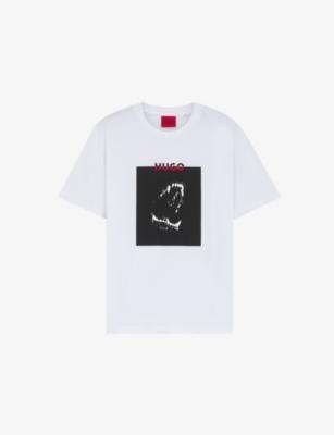 Graphic-Print Short-Sleeve Cotton T-Shirt by HUGO BOSS