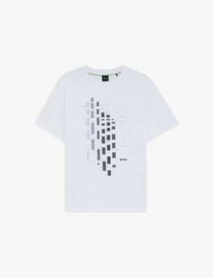 Graphic-Print Short-Sleeve Stretch-Cotton T-Shirt by HUGO BOSS