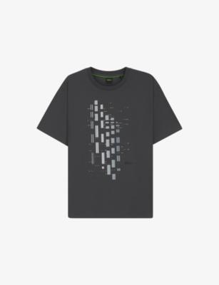 Graphic-Print Short-Sleeve Stretch-Cotton T-Shirt by HUGO BOSS
