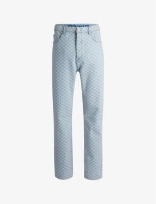 Graphic-print relaxed-fit denim jeans by HUGO BOSS