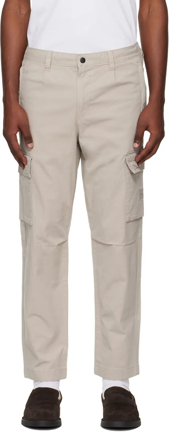 Gray Cotton Cargo Pants by HUGO BOSS