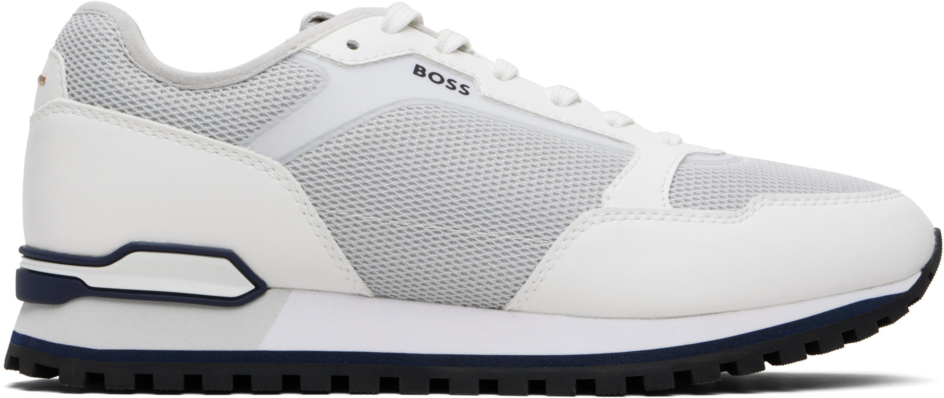 Gray & White Running-Inspired Sneakers by HUGO BOSS