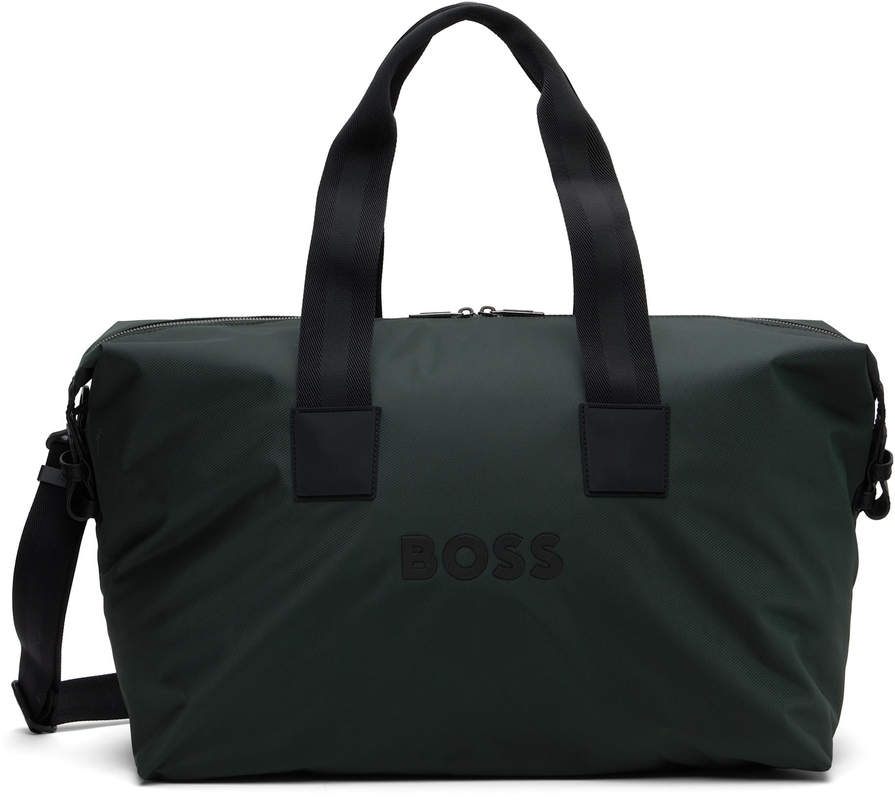 Green Bonded-Logo Duffle Bag by HUGO BOSS