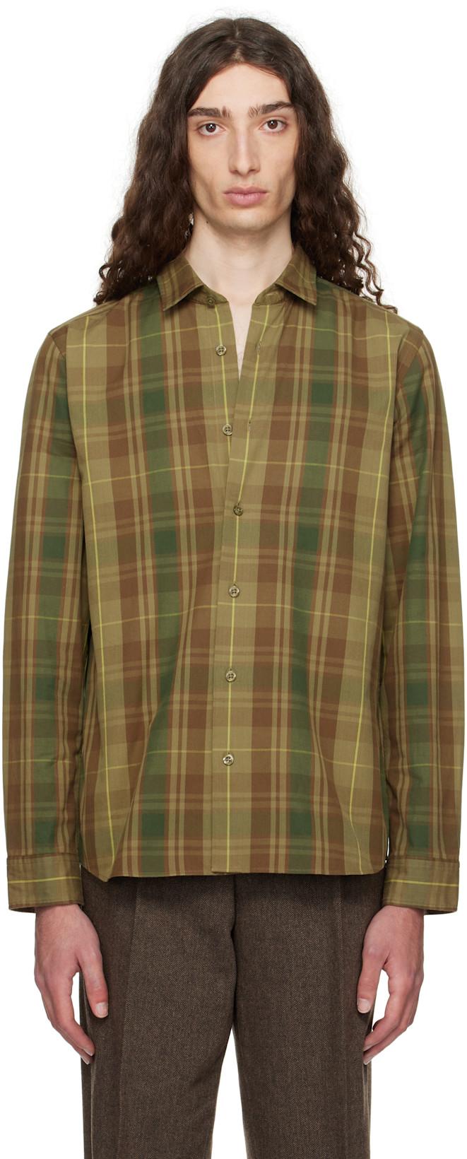 Green Check Shirt by HUGO BOSS