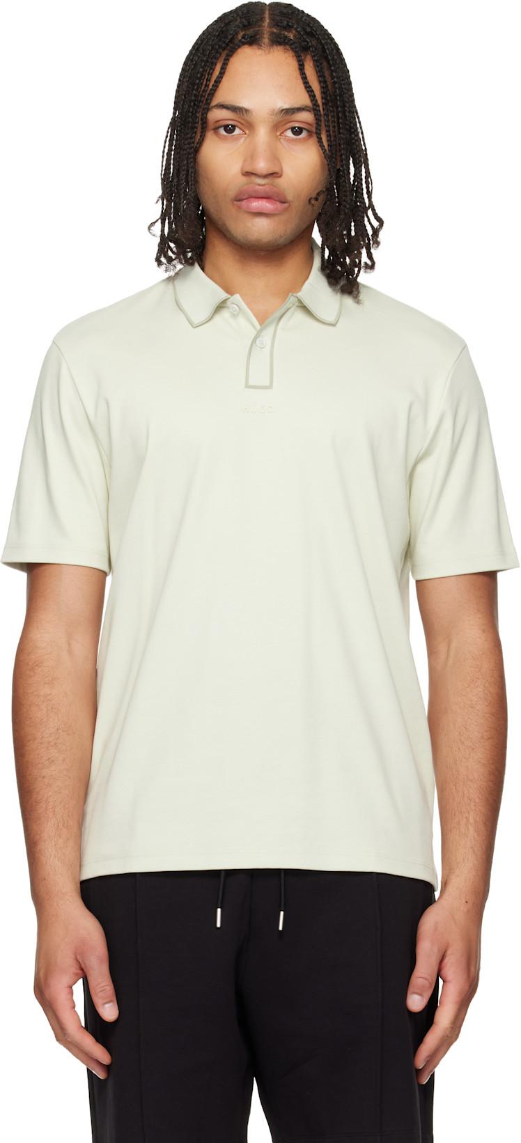 Green Luxury Cotton Contrast Trim Polo by HUGO BOSS